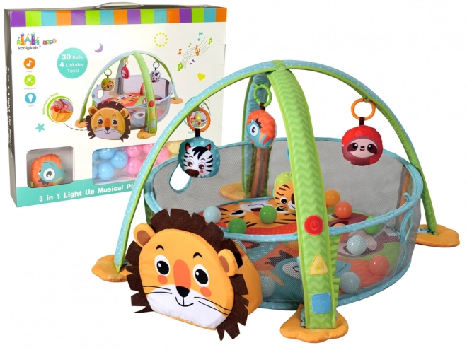 Educational Play Mat Lion with Musical Gym for Babies