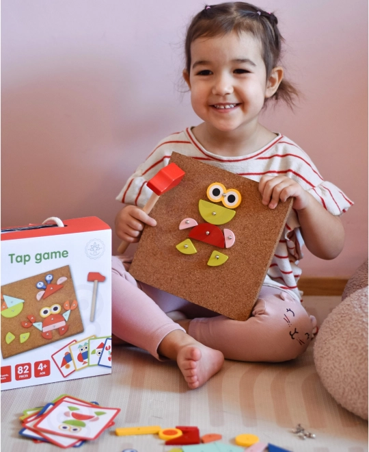 Woopie Green Dřevěná příklepová hračka s kladívkem