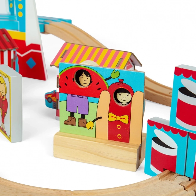 Bigjigs Rail Wooden Funfair Train Set