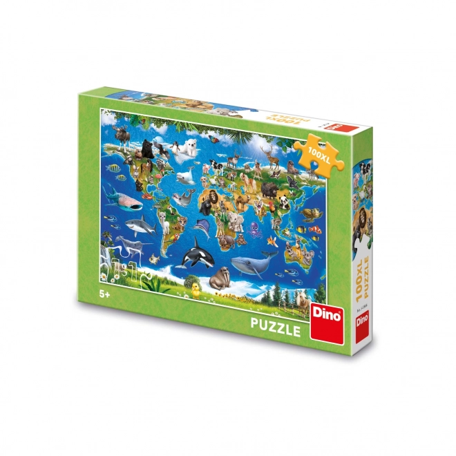 Animal World Map Puzzle