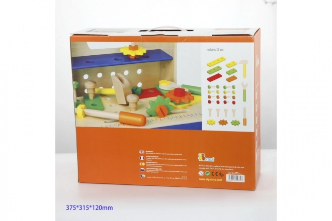 Wooden Tool Set with Screws for Kids