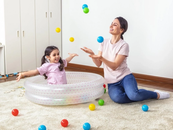 Inflatable Pool and Ball Set for Kids Pink