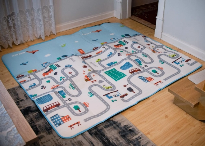 Large Foldable Foam Play Mat City Design