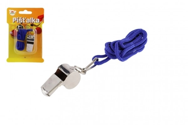 Whistle with Strap Metal/Fabric 5cm