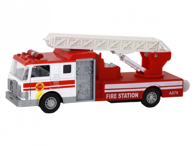 Friction-Powered Fire Truck with Sound and Extendable Ladder