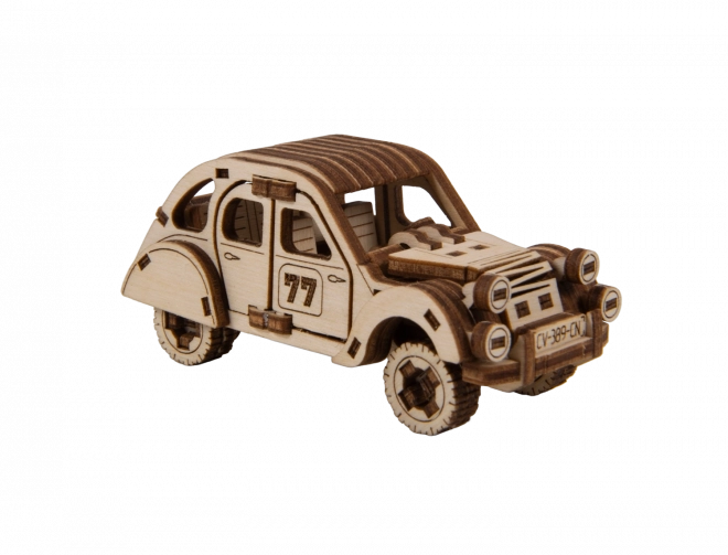 Wooden 3D Rally Car Model