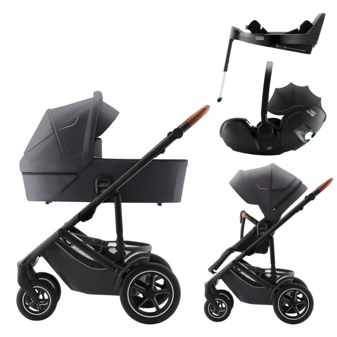 Set stroller Smile 5Z with bassinet and Baby-Safe PRO car seat with Vario Base 5Z in midnight grey