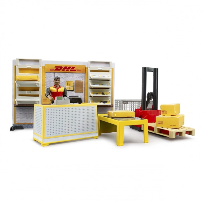 Bruder World DHL Parcel Office with Accessories