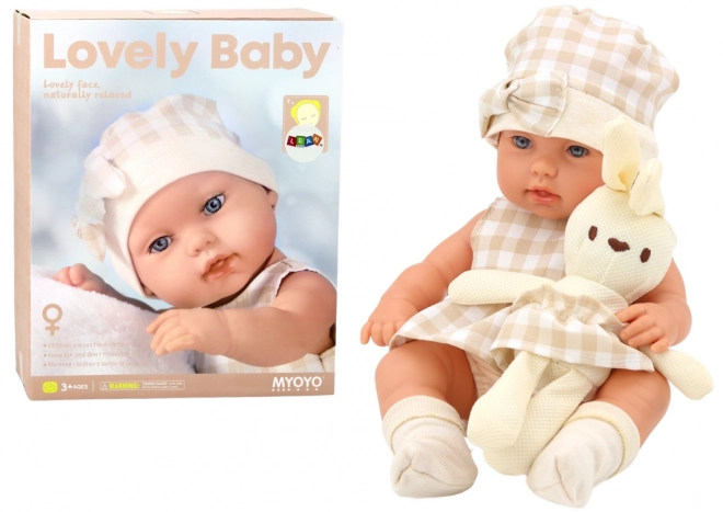 Baby Doll with Bunny Outfit in Carrier