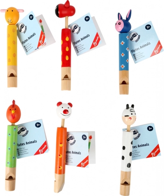 Small Foot Children's Wooden Whistles Animals Set of 6