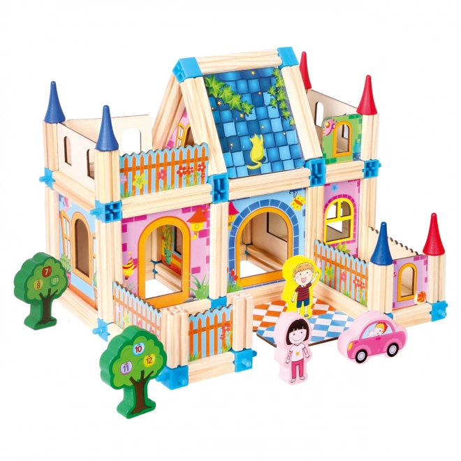 Colorful Wooden Castle Building Set