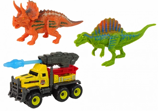 Dinosaur Figure Set with Rocket Car