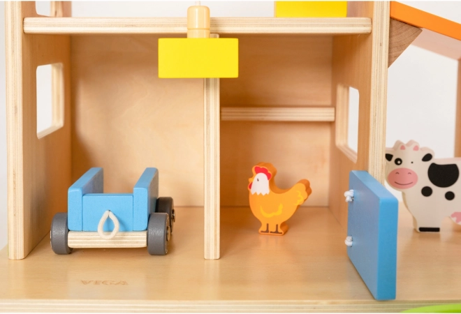 VIGA Wooden Farm with House and Tractor