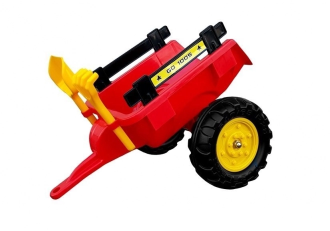 Red Children's Pedal Tractor with Trailer