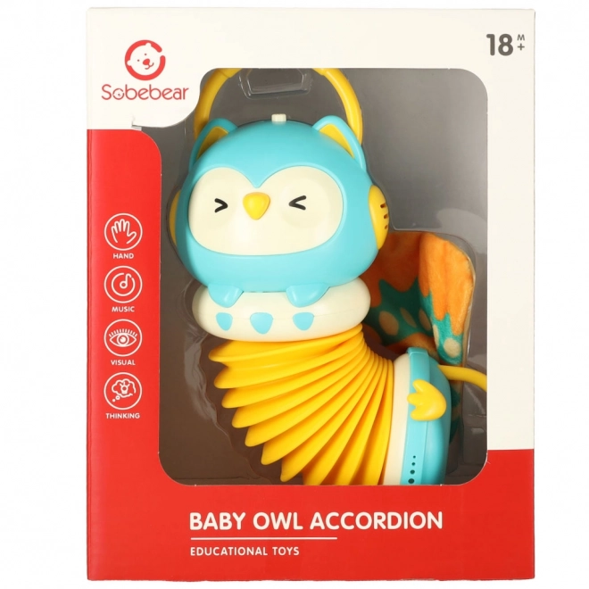 Sensory Owl Accordion Toy with LED Lights for Children