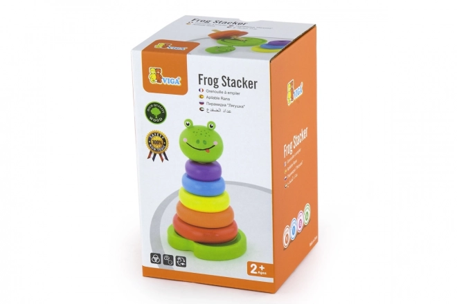 Wooden Stacking Pyramid Frog