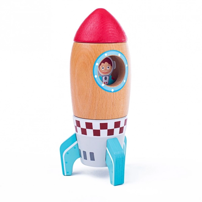 Wooden Rocket Toy by Bigjigs Toys