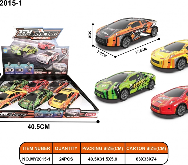 Driftovacie kovové autíčko 17,5 cm