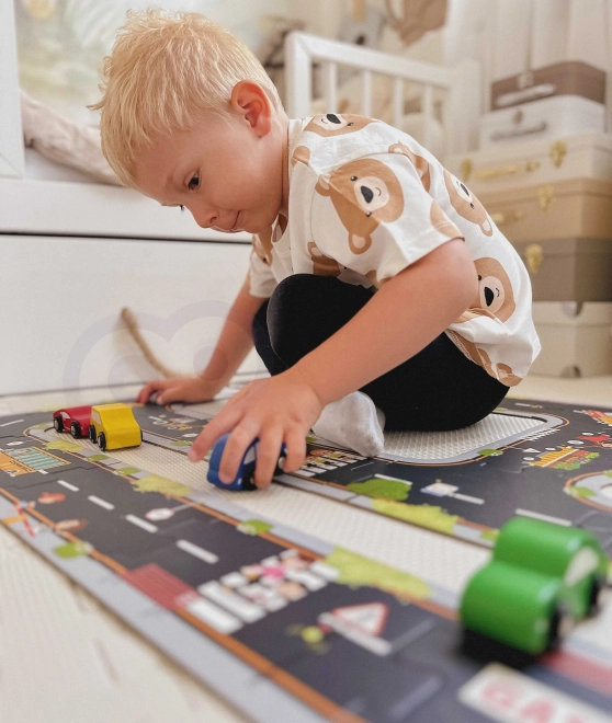 Woopie Green Stadtpuzzle für Kinder - Autorennbahn