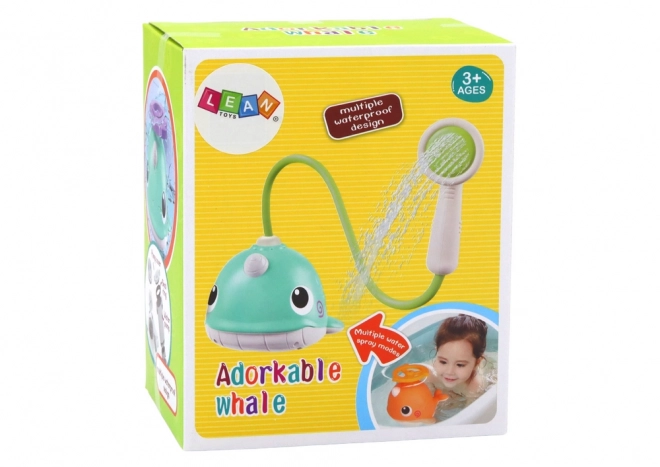 Whale Bath Toy with 3 Attachments Orange