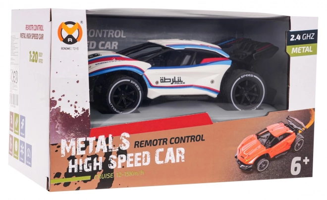 Remote Control Metal Speed Car White 1:20