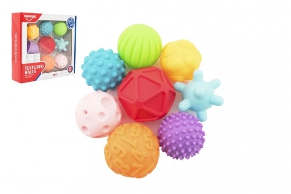 Set Of 8 Textured Rubber Balls