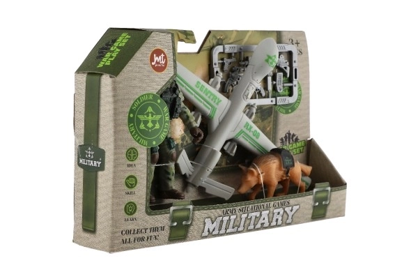 Military Play Set with Drone, Soldier, and Dog