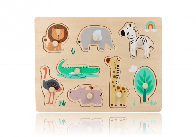 Wooden Safari Puzzle with Handles