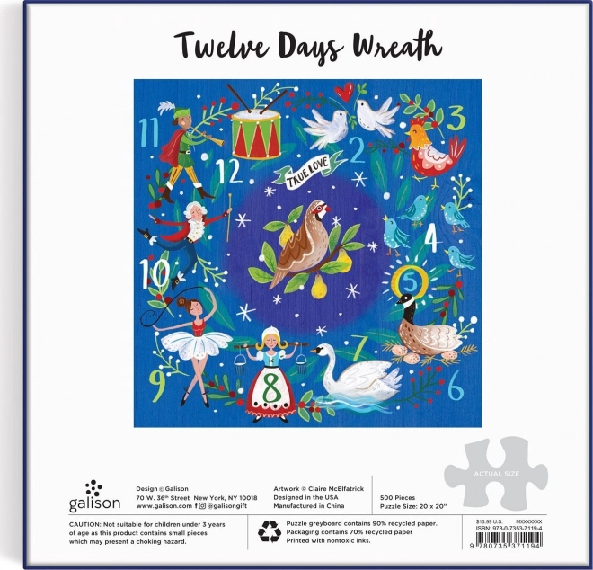 Galison puzzle Dvanajst božičnih dni