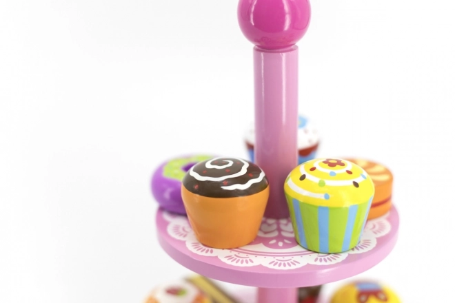 Wooden Dessert Play Set with Stand