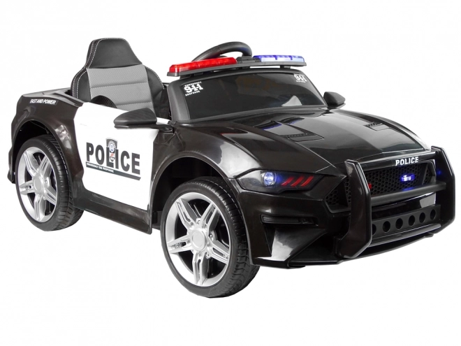 Black Police Battery-Powered Car