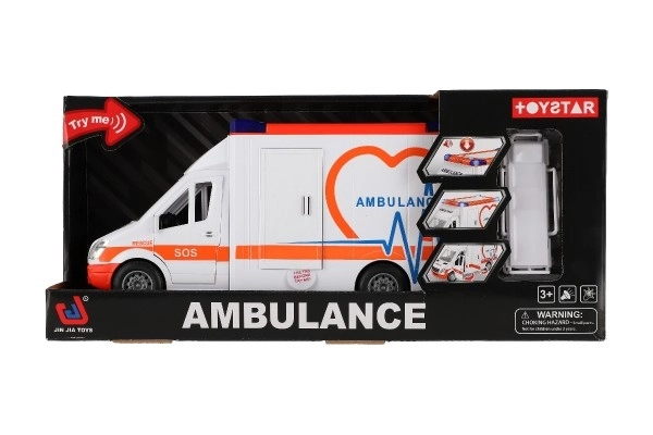 Plastic Ambulance Toy with Stretcher and Light & Sound