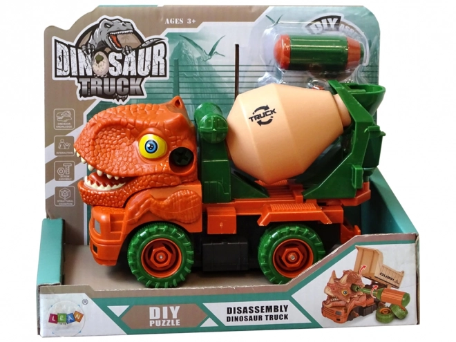 Orange Dinosaur Cement Mixer Truck with Accessories