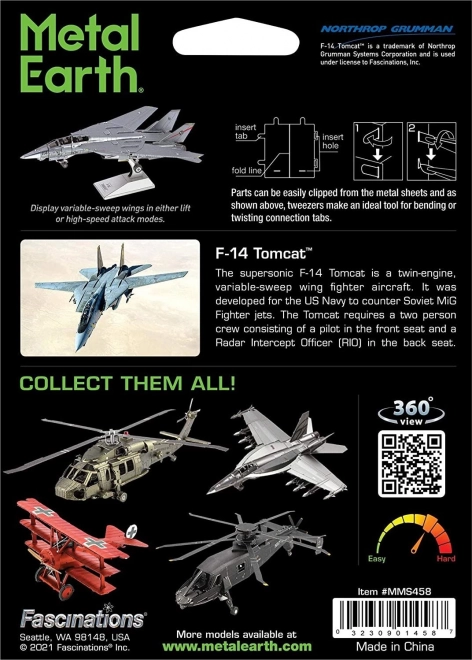 Metal Earth 3D Puzzle F-14 Tomcat Fighter Jet