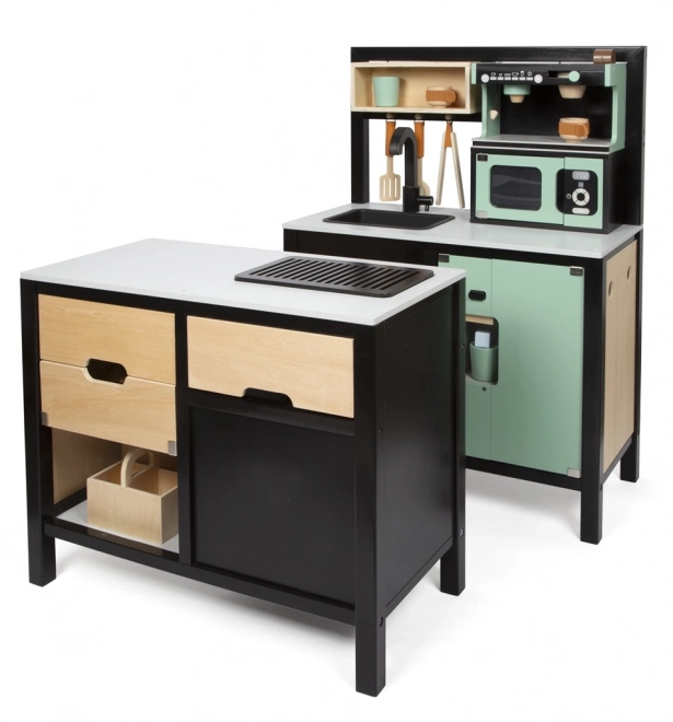 children's industrial kitchen with island