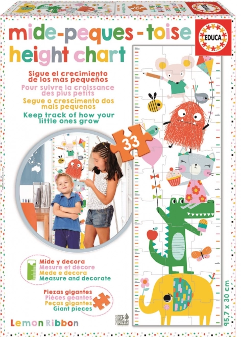 Childrens Growth Chart Puzzle with Lemon Ribbon Characters