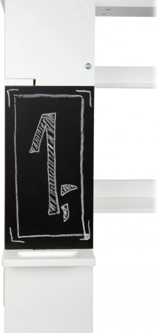 Writable chalkboard with a shelf for chalk