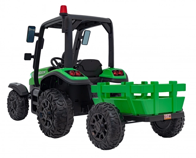 Dětský traktor s přívěsem zelený