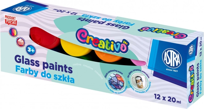 ASTRA CREATIVO glass paints 12×20 ml