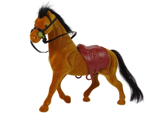 Velvet Brown Horse Figurine