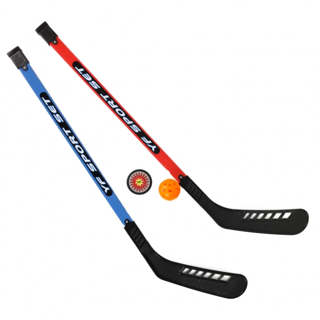 Hockey Sticks with Ball and Puck