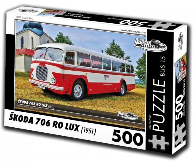 Retro Vehicles Puzzle Bus Škoda 706 RO Lux 1951 500 Pieces