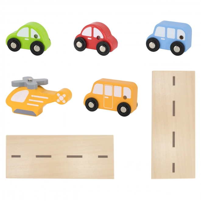 Wooden Parking Garage Set with Elevator