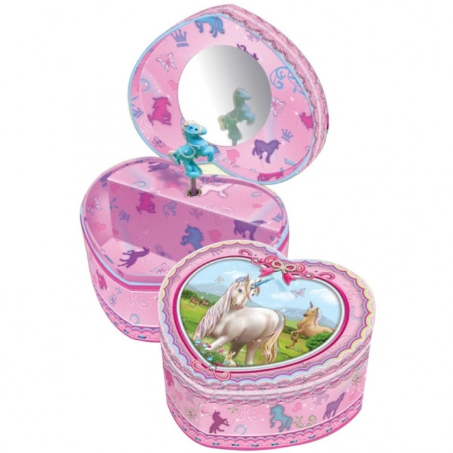 Heart Shaped Music Box - Unicorns