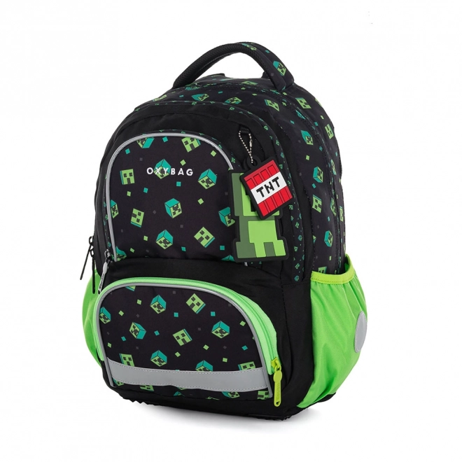 School Backpack OXY NEXT Green Cube