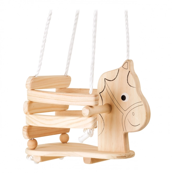 Wooden Swing Horse - Painted