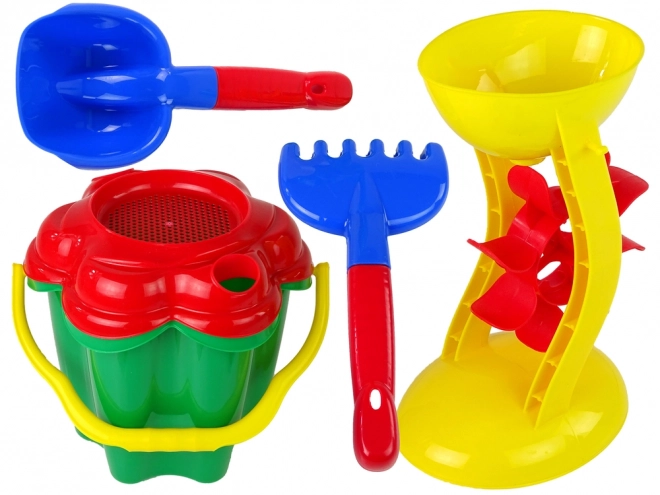 Flower Shaped Sand Play Set with Bucket and Tools