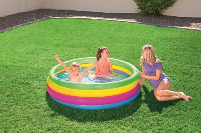 Inflatable Kiddie Pool Rainbow Colors