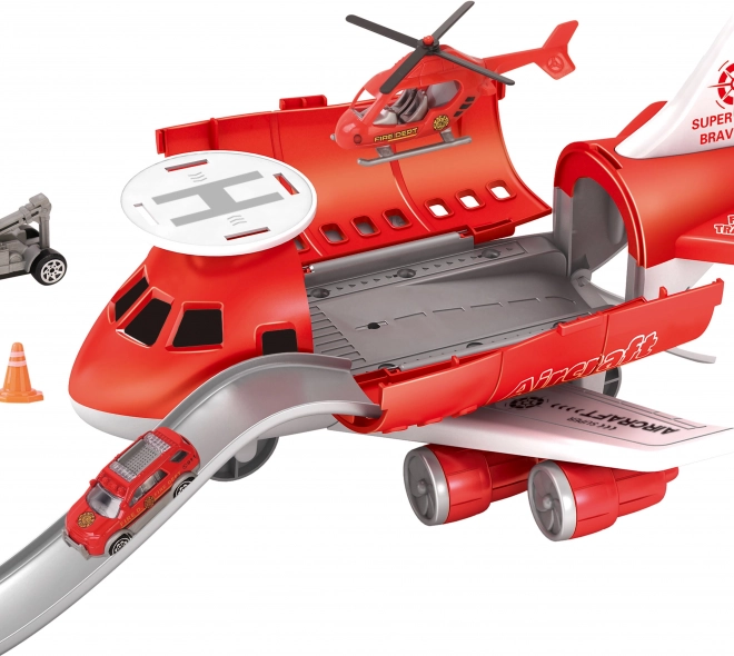Fire Plane Station with Vehicles and Helicopter