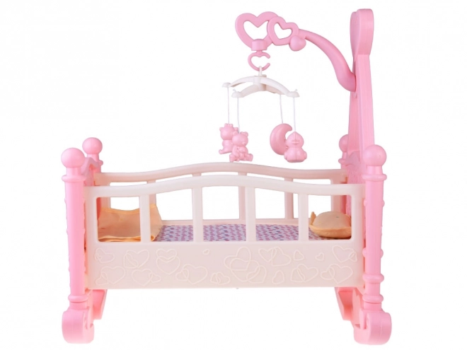 Large Doll Cradle with Mobile